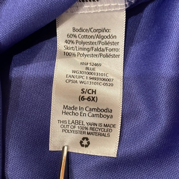 Sequined heart, off white polka dot dress, purple/blue tool bottom. Size small - Picture 4 of 6